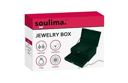 Elegancka zamszowa szkatułka na biżuterię – zielona