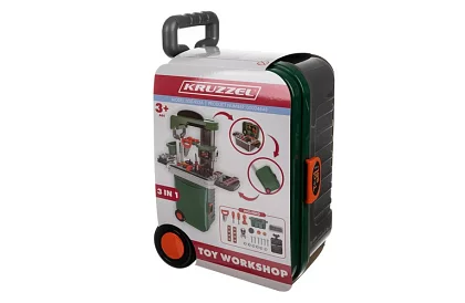 Warsztat dziecięcy stół z narzędziami i walizką