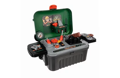 Warsztat dziecięcy stół z narzędziami i walizką