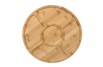 Bambusowy obrotowy talerz serwisowy – 33 cm