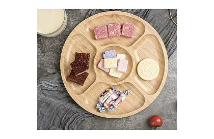 Bambusowy obrotowy talerz serwisowy – 33 cm