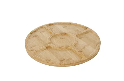 Bambusowy obrotowy talerz serwisowy – 33 cm