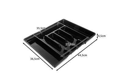 Organizer bambusowy do szuflad – czarny sztućce