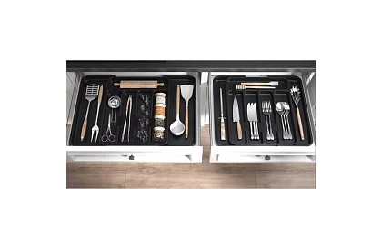 Organizer bambusowy do szuflad – czarny sztućce