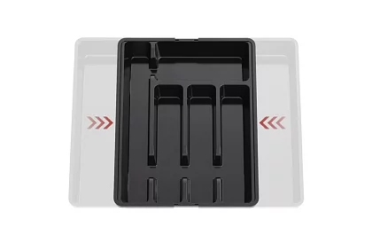 Organizer bambusowy do szuflad – czarny sztućce