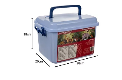 Zwierzęta z plastiku – 48 zwierząt w walizce