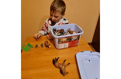 Zwierzęta z plastiku – 48 zwierząt w walizce