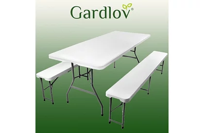 Stół składany 180 cm + 2 ławki