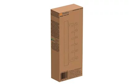 Ścienna magnetyczna półka z wieszakami – 6 haków