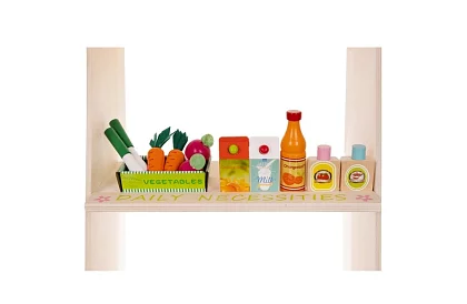 Drewniana stoisko sprzedażowe z akcesoriami