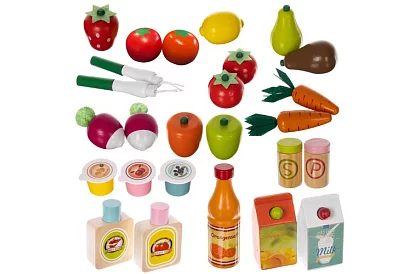 Drewniana stoisko sprzedażowe z akcesoriami