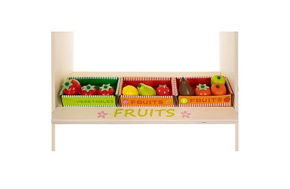 Drewniana stoisko sprzedażowe z akcesoriami