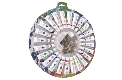 Zestaw farb akrylowych – 24 x 12 ml + paleta