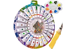 Zestaw farb akrylowych – 24 x 12 ml + paleta