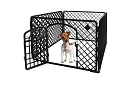 Ogradzenie z drzwiami dla zwierząt – 90x90x60 cm