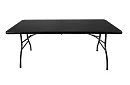 Stół składany czarny 180 cm + 2 ławki