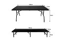 Stół składany czarny 180 cm + 2 ławki