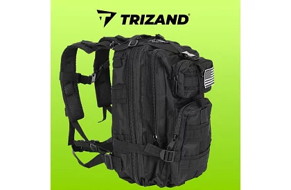 Wojskowy czarny plecak 26 litrów