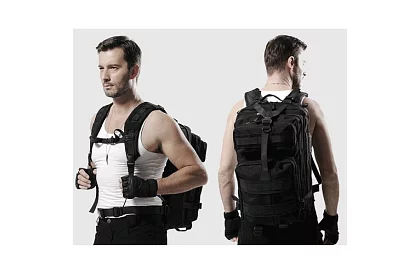 Wojskowy czarny plecak 26 litrów