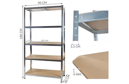 Regał magazynowy 5 półek 180x90x40 cm