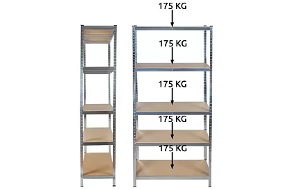 Regał magazynowy – 5 półek – 220 × 100 × 45 cm