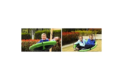 Zawieszana huśtawka gniazdo bociana zielono-czarna 100 cm – nośność 150 kg