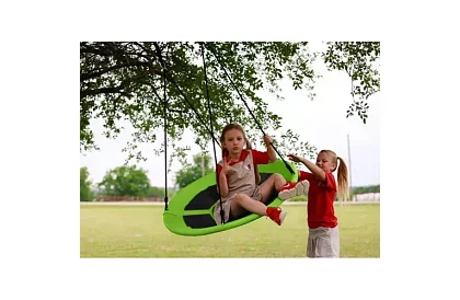 Zawieszana huśtawka gniazdo bociana zielono-czarna 100 cm – nośność 150 kg