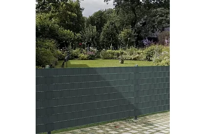 Taśma cieniująca na płot antracytowa panelowa 450 g/m2 - 4,75 cm × 35 m