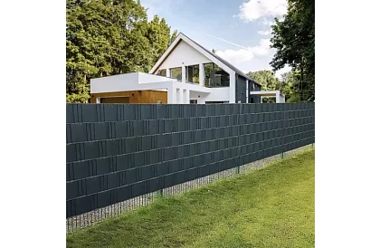 Taśma cieniująca na płot antracyt - panelowa 700 g/m2 - 19 cm × 26 m