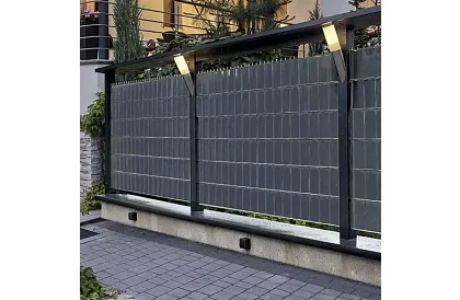 Taśma cieniująca na płot antracyt - panelowa 700 g/m2 - 19 cm × 26 m