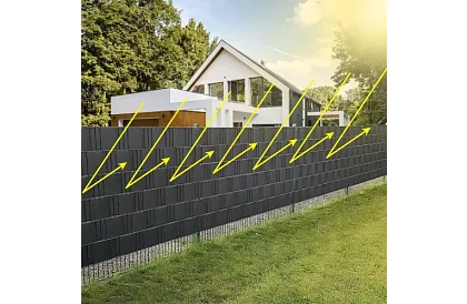 Taśma cieniująca na płot antracyt - panelowa 700 g/m2 - 19 cm × 26 m