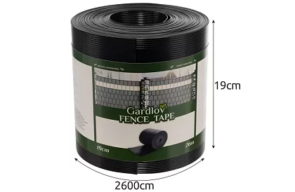 Taśma cieniująca na płot antracyt - panelowa 700 g/m2 - 19 cm × 26 m