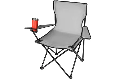 Skladane krzesło wędkarskie – szare krzesło kempingowe