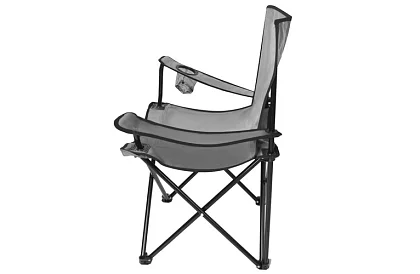 Skladane krzesło wędkarskie – szare krzesło kempingowe