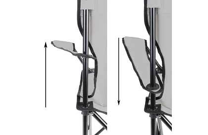 Skladane krzesło wędkarskie – szare krzesło kempingowe