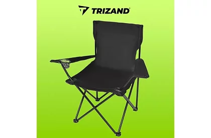 Skladane krzesło wędkarskie – czarne krzesło kempingowe