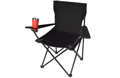 Skladane krzesło wędkarskie – czarne krzesło kempingowe