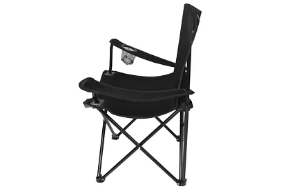 Skladane krzesło wędkarskie – czarne krzesło kempingowe