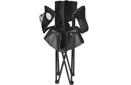 Skladane krzesło wędkarskie – czarne krzesło kempingowe