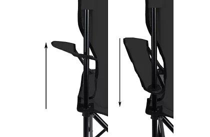 Skladane krzesło wędkarskie – czarne krzesło kempingowe