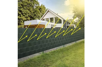 Taśma zaciemniająca na płot zielona – panelowa 450 g/m2 + klipsy