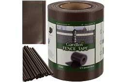 Taśma zaciemniająca na płot brązowa – panelowa 450 g/m2 + klipsy