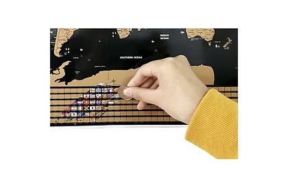 Mapa zdrapka z flagami – Scratch Map the World + akcesoria