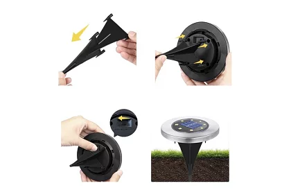 Oświetlenie ogrodowe solarne Dyski - 12 sztuk