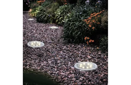 Oświetlenie ogrodowe solarne Dyski - 12 sztuk