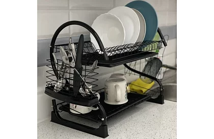 Odkapnik do naczyń - DUO czarny