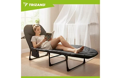 Łóżko kempingowe składane z materacem – nośność 150 kg