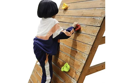 Chwyty wspinaczkowe – zestaw wspinaczkowy dla dzieci 10 kamieni + 2 uchwyty