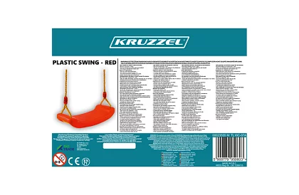 Huśtawka dziecięca na linach – plastikowa - czerwona