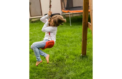 Huśtawka dziecięca na linach – plastikowa - czerwona